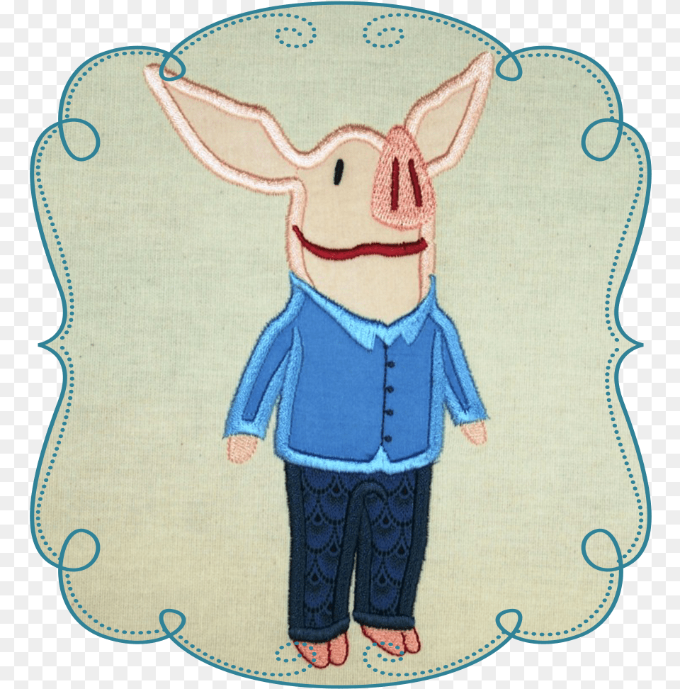 Daddy Hog Olivia The Pig Mother, Applique, Pattern, Home Decor, Embroidery Free Png