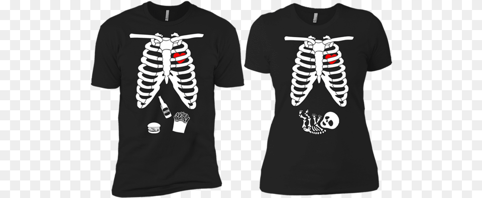 Daddy Mommy Halloween Set Halloween Skeleton Baby Funny T Shirt Gift, Clothing, T-shirt Free Transparent Png