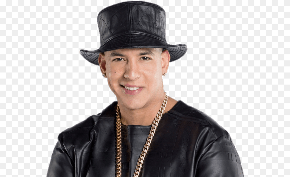 Daddy Yankee Wearing Black Hat, Sun Hat, Jacket, Coat, Clothing Png Image