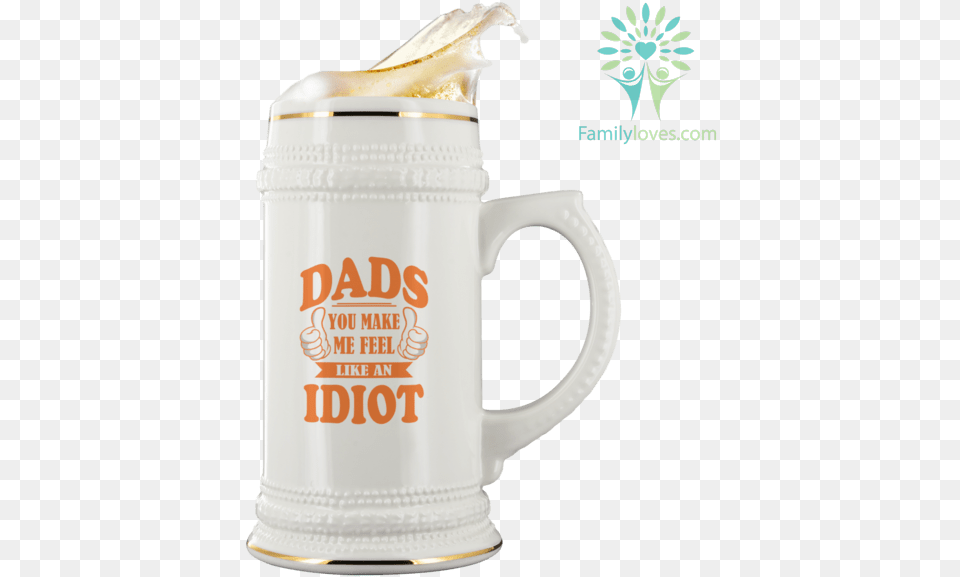 Dads You Make Me Feel Like An Idiot Beer Stein Tag Beer Stein, Cup, Bottle, Shaker Free Png