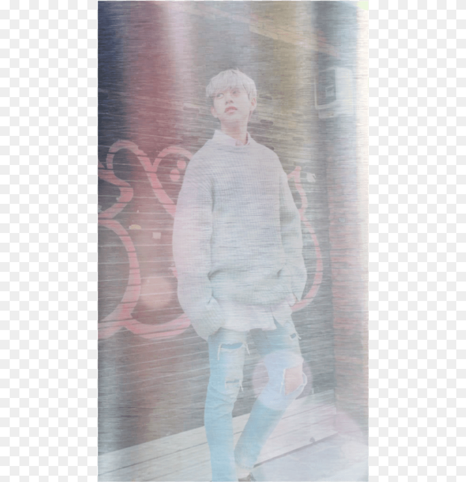 Daehyun Wallpaperplease Reblog Or Like If Used Please Standing, Clothing, Person, Pants, Sweater Free Png Download