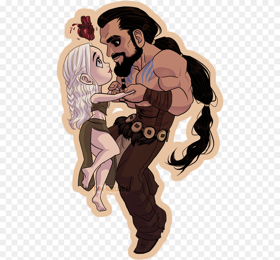 Daenerys And Drogo Sticker Uvu Daenerys And Drogo Cartoon, Publication, Book, Comics, Adult Free Transparent Png