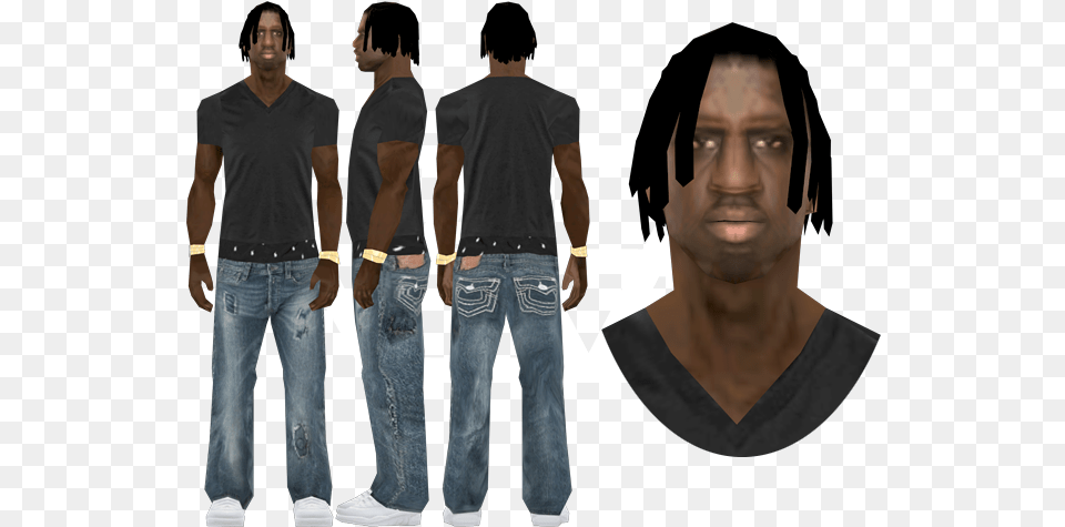 Dafemods Chief Keef Gta Sa Skin, T-shirt, Clothing, Pants, Person Free Transparent Png