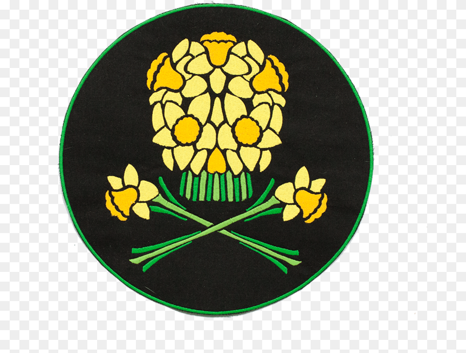 Daffodil Skull Large Back Patch Flower, Pattern, Art, Embroidery, Symbol Png