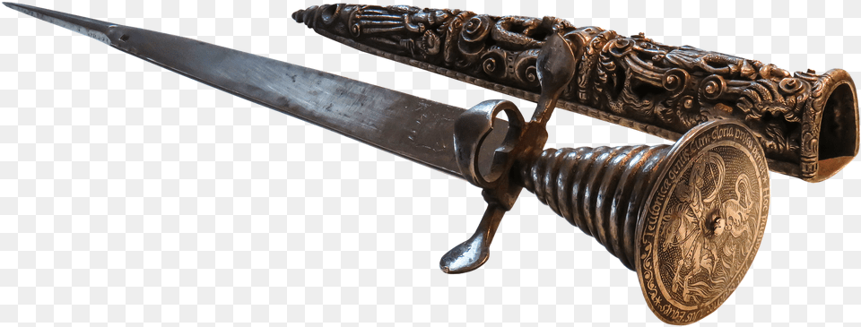 Dagger And Ornate Sheath Old Knife, Blade, Weapon, Bronze Free Png Download