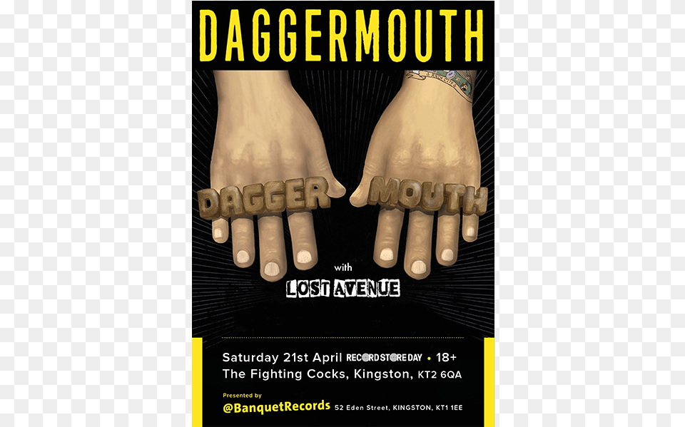 Daggermouth Lost Avenue Resuscitators Saturday, Advertisement, Poster, Body Part, Hand Free Png Download