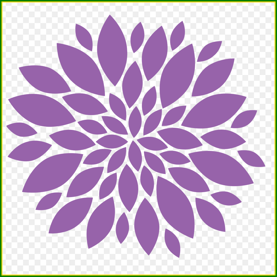 Dahlia Clipart Bunga Black And White Flower Clipart, Pattern, Plant, Purple, Art Free Transparent Png