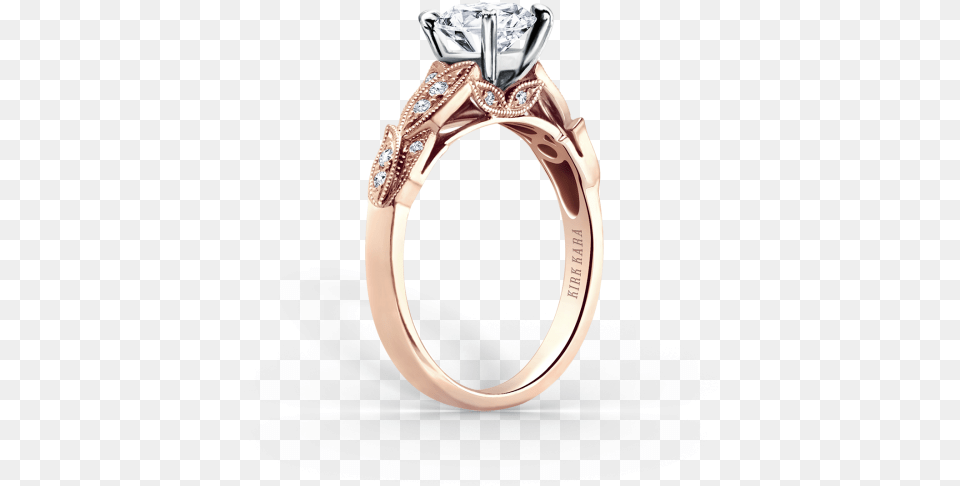 Dahlia Most Prized Creations 18k Rose Gold Engagement Unique Leaf Style Round Cut Dvvs1 Diamond, Accessories, Jewelry, Ring, Gemstone Png Image