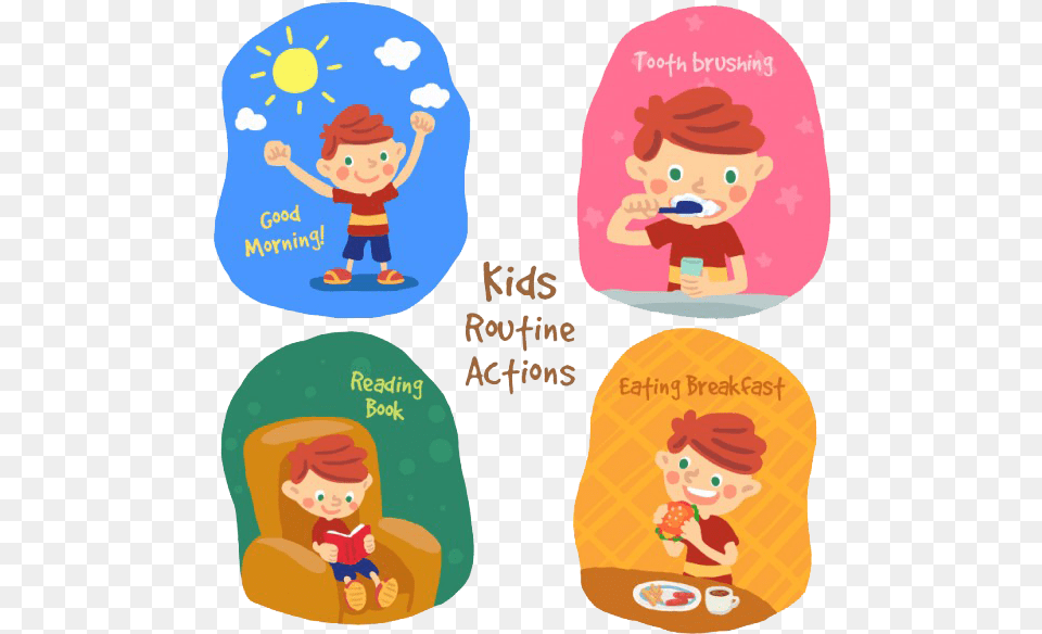 Daily Activities Transparent Daily Activities Kid Routine, Baby, Bag, Person, Face Free Png