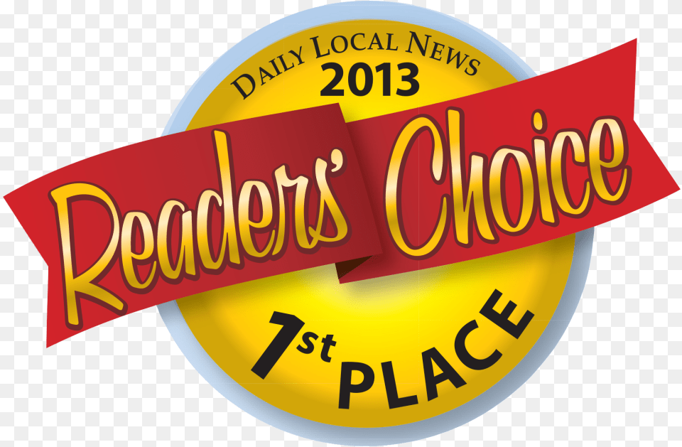 Daily Local News Readers Choice 1st Place Chester County Readers Choice Award, Logo, Badge, Symbol, Text Free Transparent Png