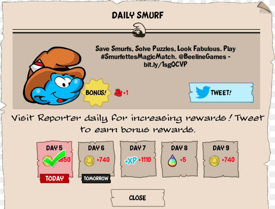 Daily Reward Reporter Smurf Smurfs Village, Book, Comics, Publication, Baby Free Png