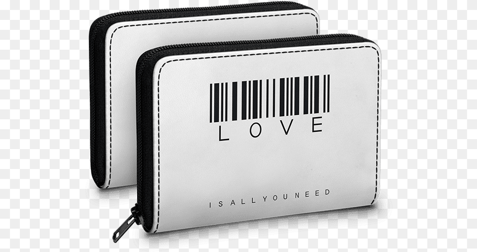 Dailyobjects Barcode Love Need White Zipper Slim Wallet, Accessories, Text Free Transparent Png