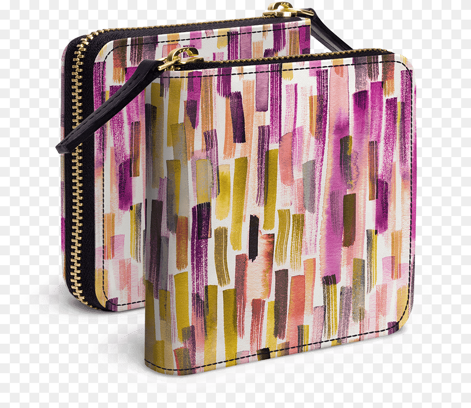 Dailyobjects Colorful Brushstrokes Purple Zip Wallet Handbag, Accessories, Bag Free Png