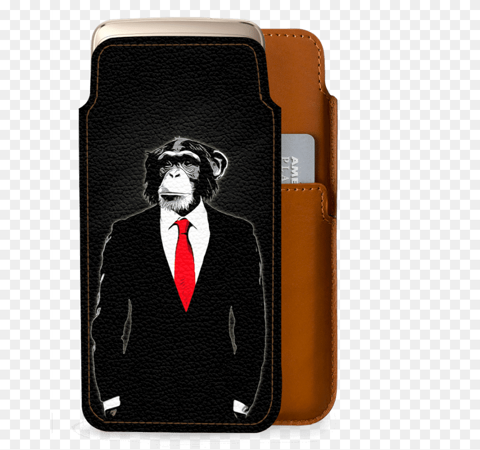 Dailyobjects Domesticated Monkey Real Leather Wallet Domesticated Monkey Iphone 6 Slim Case By Nicklas Gustafsson, Adult, Male, Man, Person Free Png