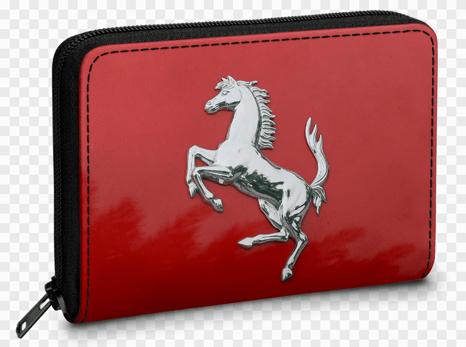 Dailyobjects Ferrari Rosso Reflection Zipper Slim Card Wallet, Accessories, Animal, Horse, Mammal Free Png Download