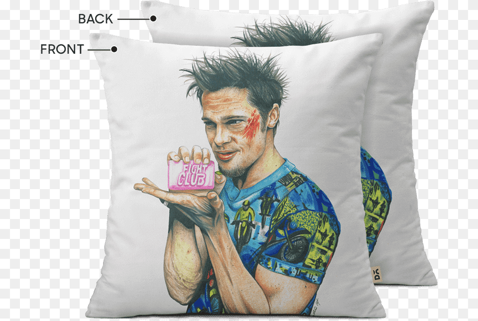 Dailyobjects Fight Club Brad Pitt Sketch 12quot Cushion Tyler Durden Drawing, Home Decor, Pillow, Adult, Male Png Image