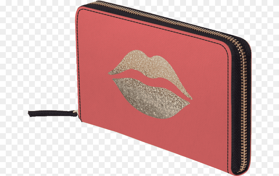 Dailyobjects Gatsby Gold Lips Coral Women39s Classic Wallet, Accessories, Bag, Handbag Free Png Download