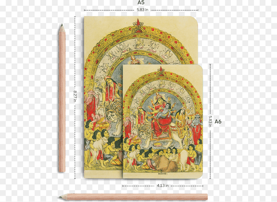 Dailyobjects Goddess Durga With Baby Krishna A5 Notebook Illustration, Art, Painting, Person, Adult Png Image