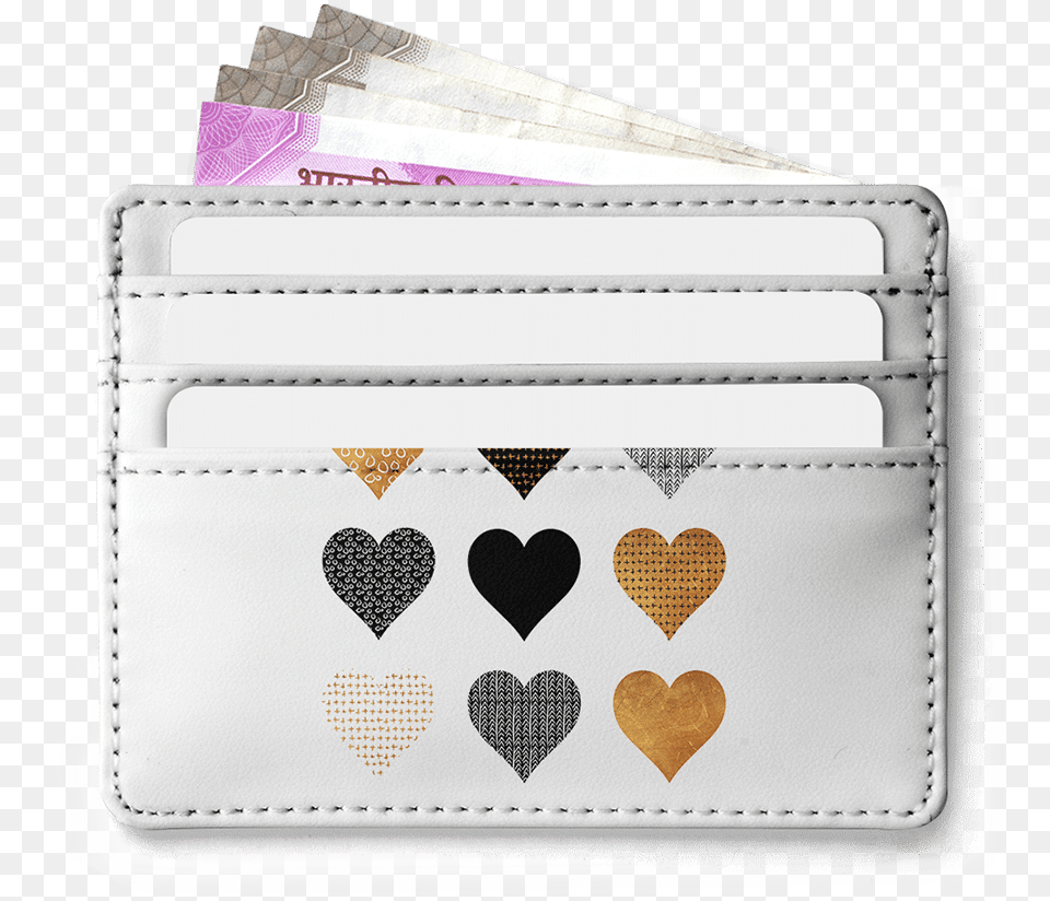 Dailyobjects Gold Hearts Skinny Fit Card Wallet Buy Online Wallet, Accessories, Bag, Handbag Free Png