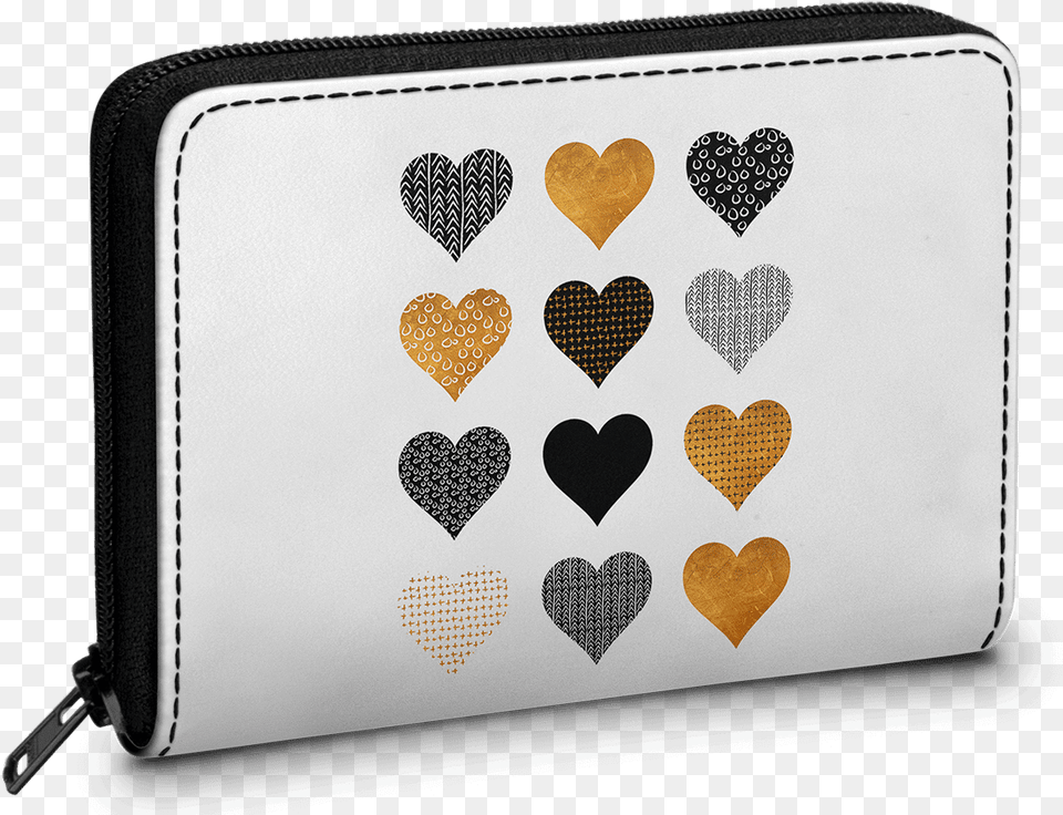 Dailyobjects Gold Hearts Zipper Slim Card U0026 Coin Wallet Buy Tupac Wallet, Symbol, Love Heart Symbol Png