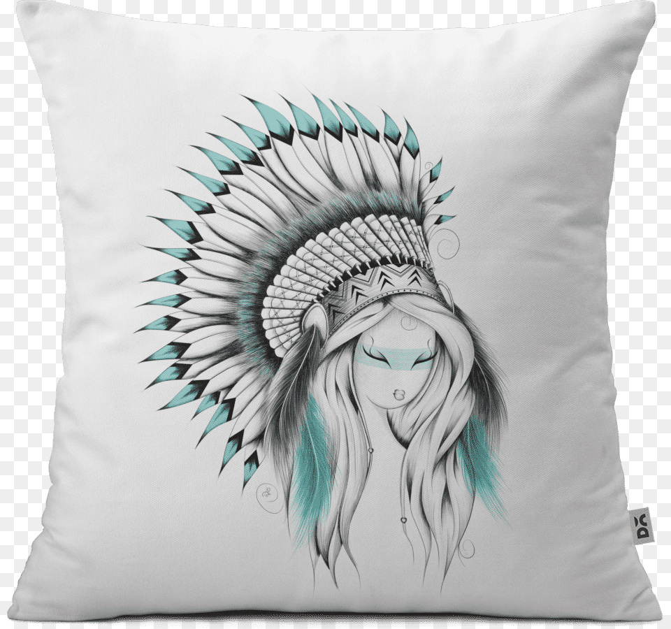 Dailyobjects Indian Headdress 16quot Cushion Cover Buy Headdress Native American Draw, Art, Pillow, Home Decor, Drawing Free Png