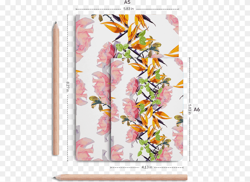Dailyobjects Lush Watercolor Florals A5 Notebook Plain Lily, Art, Pattern, Graphics, Floral Design Png