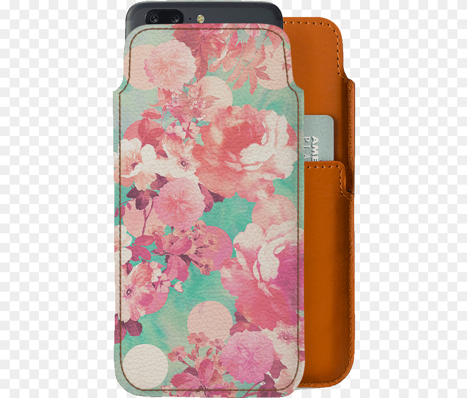 Dailyobjects Romantic Pink Retro Floral Pattern Teal Girly Floral Background Designs, Electronics, Phone, Accessories, Bag Free Transparent Png