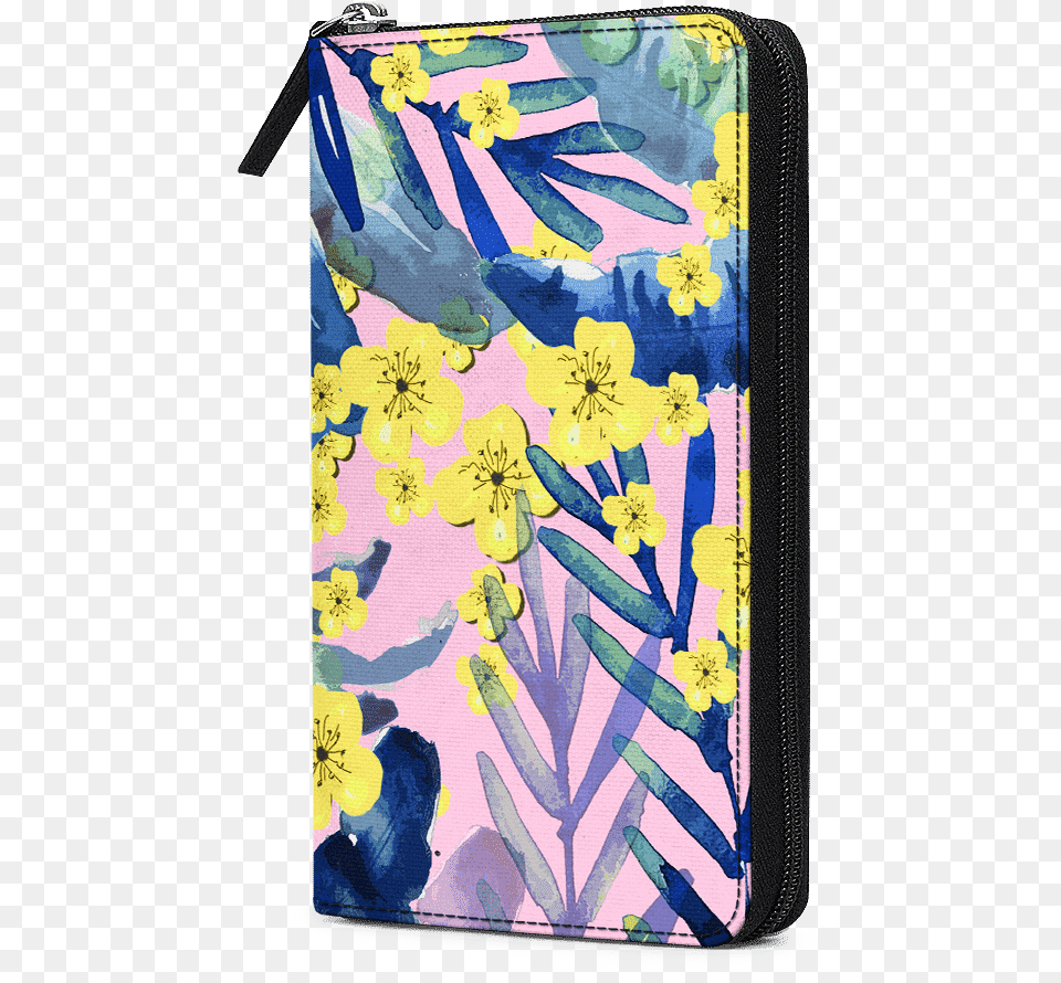 Dailyobjects Tropical Flower Yellow Blue Travel Organiser Mobile Phone, Plant, Accessories Free Png