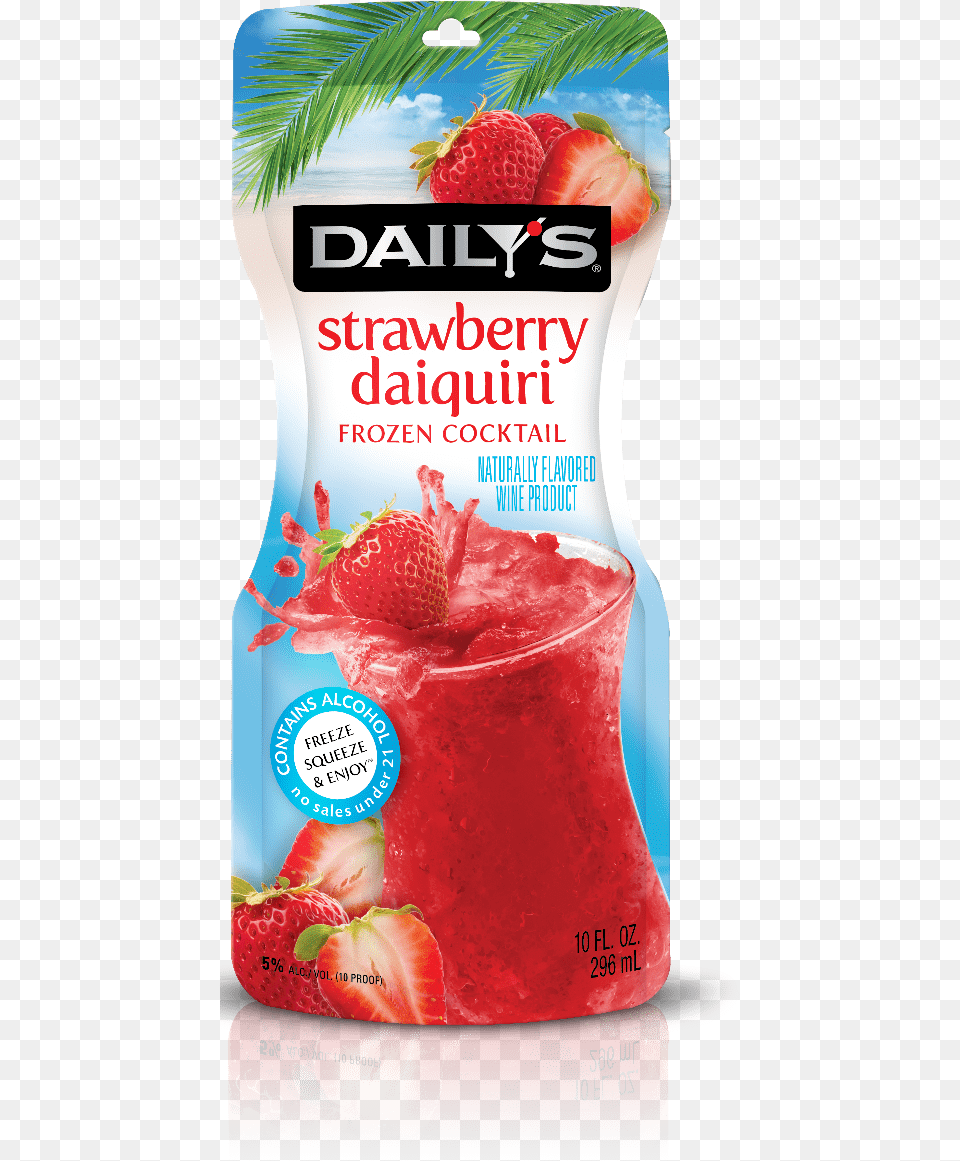 Dailys Rtd Strawb Daiq Pouch 8 4pk Daily39s Frozen Drinks, Berry, Food, Fruit, Plant Png Image