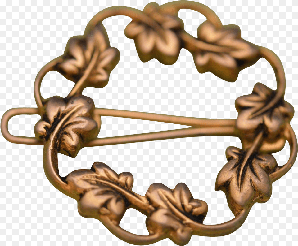 Dainty 1950s Leafy Wreath Hair Clip Barrette Sold Solid, Accessories, Bracelet, Bronze, Jewelry Free Png