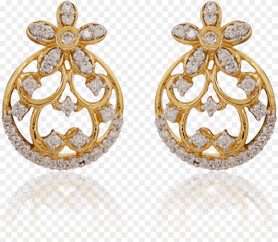 Dainty Diamond Circle Earrings, Accessories, Earring, Jewelry, Gemstone Png