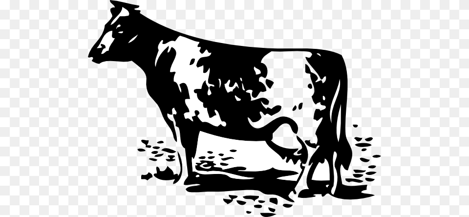 Dairy Cow Silhouette Farm Silhouette, Animal, Cattle, Dairy Cow, Mammal Free Png Download