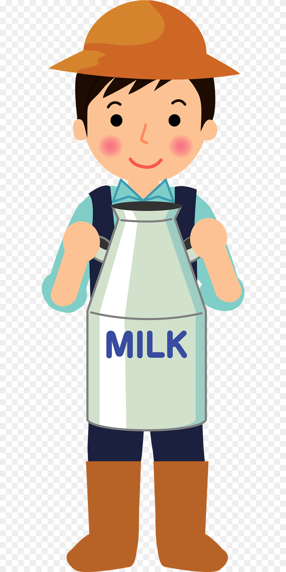 Dairy Farmer Is Holding A Jug Of Milk Clipart, Tin, Can, Baby, Person Free Png