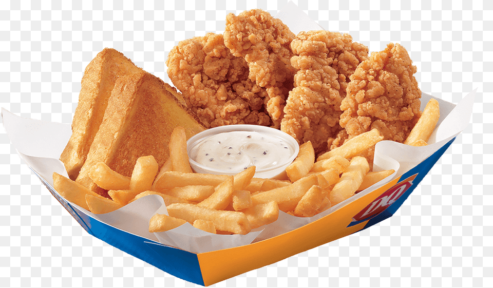 Dairy Queen Chicken Strips Basket Dairy Queen, Food, Fries, Sandwich, Fried Chicken Free Png Download