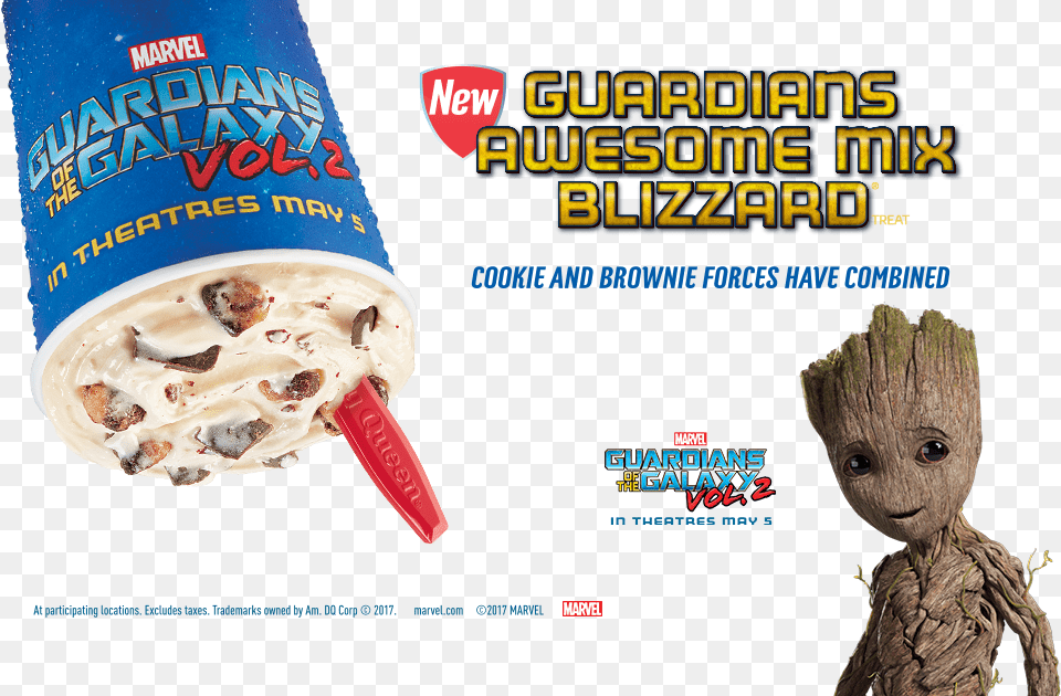 Dairy Queen Unveils The Guardians Of The Galaxy Soundtrack Dairy Queen Guardians Of The Galaxy Blizzard, Tree, Plant, Ice Cream, Food Png