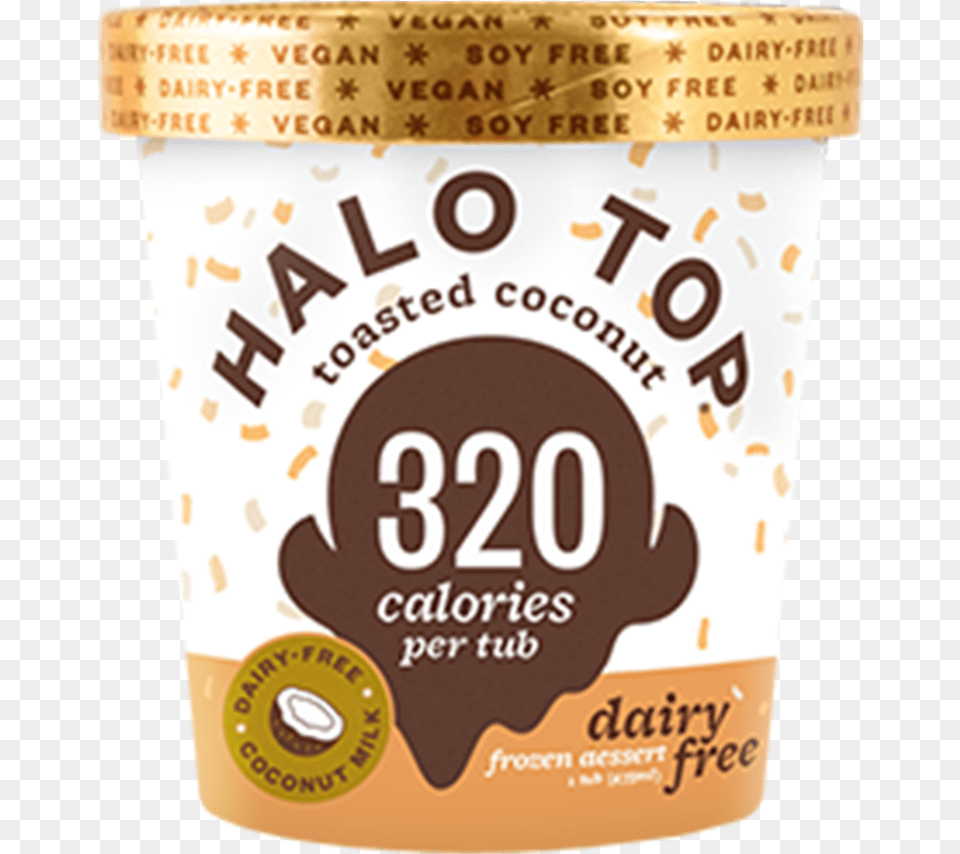 Dairy Toasted Coconut Halo Top Salted Caramel, Cream, Dessert, Food, Ice Cream Free Transparent Png