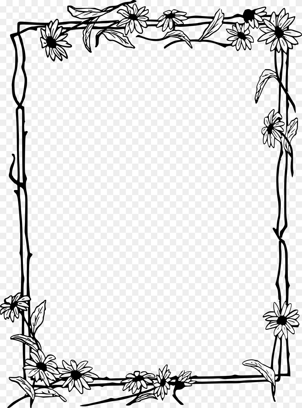 Daisy Clipart Frame Clip Art, Gray Png