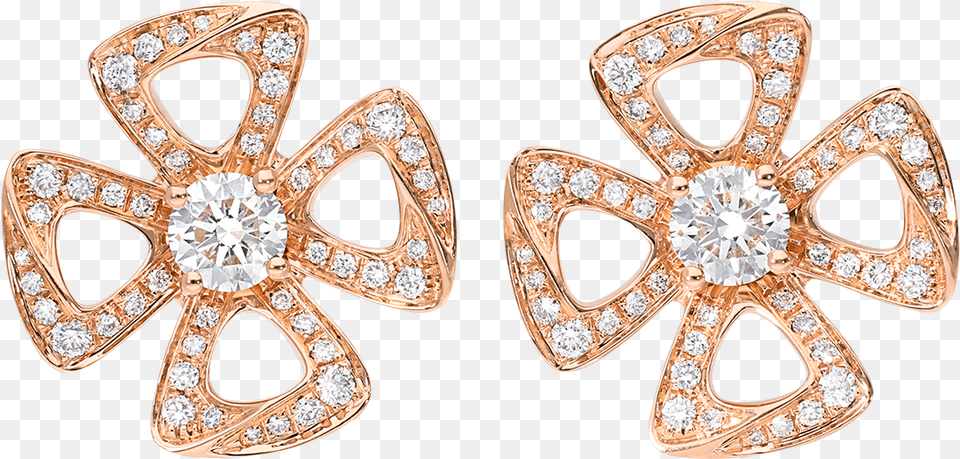 Daisy Flower Gold Earrings, Accessories, Diamond, Earring, Gemstone Free Png Download