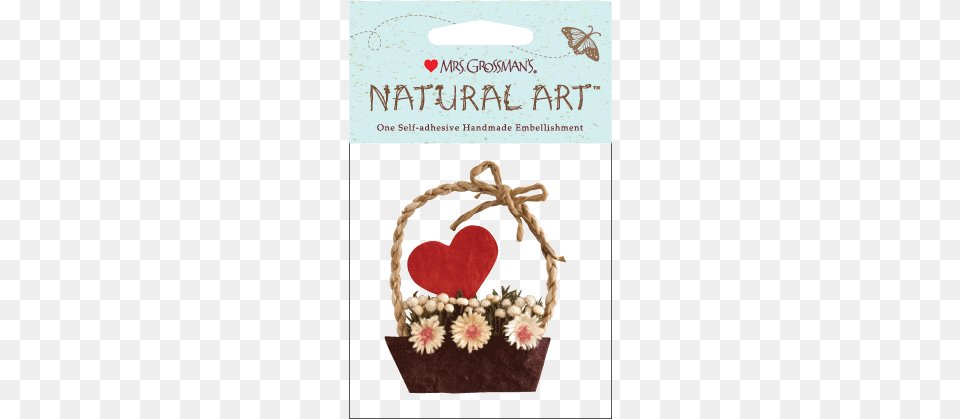 Daisy Heart Wbasket Sticker Mrs Grossman39s Natural Art Flowers With Button, Accessories, Bag, Handbag, Ping Pong Free Transparent Png