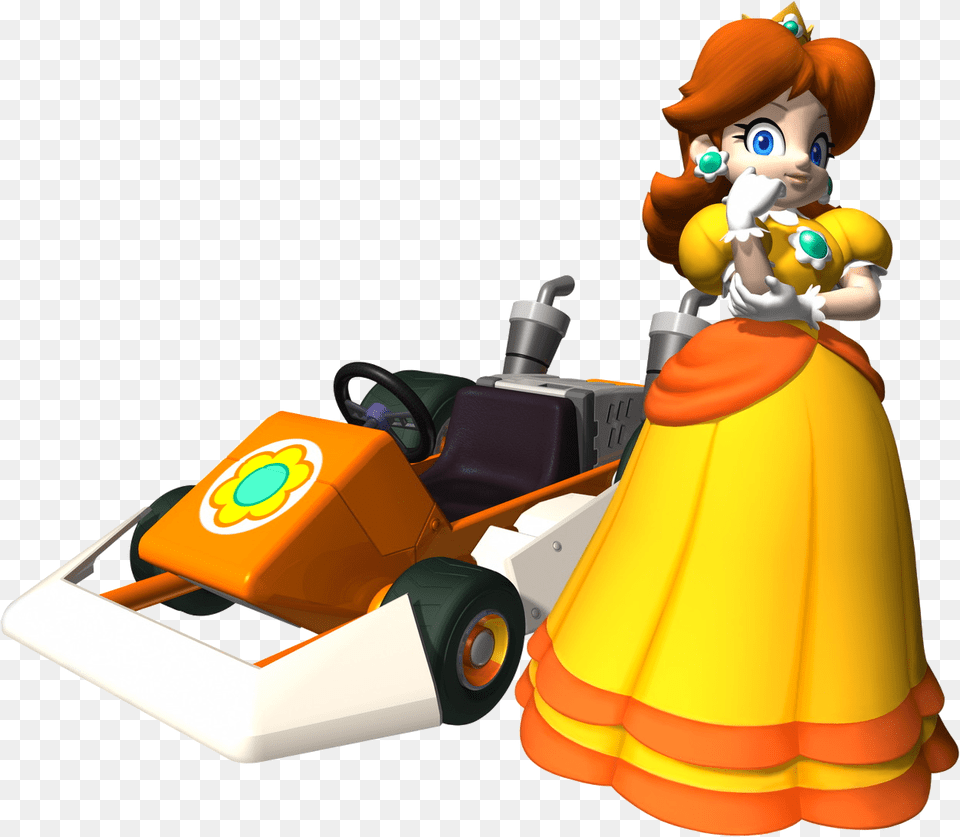 Daisy In Mario Kart, Vehicle, Transportation, Face, Grass Free Transparent Png