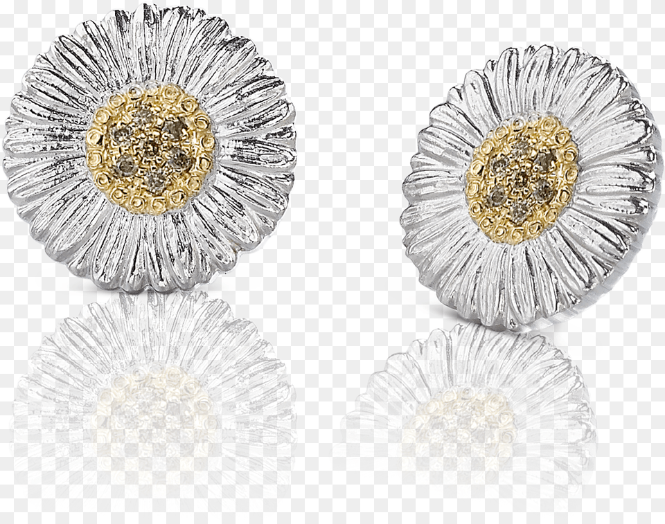 Daisy Small Button Earrings Earring, Accessories, Aluminium, Diamond, Gemstone Free Png