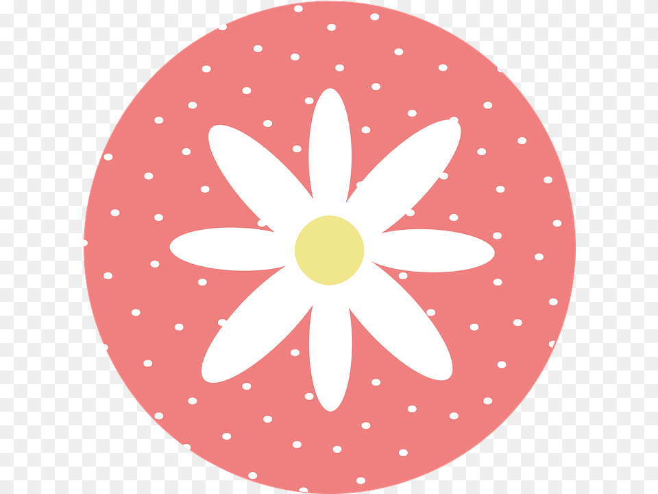 Daisy With Polka Dots Coral Svg Clip Arts Thin Blue Line Shield, Flower, Plant, Home Decor Png Image