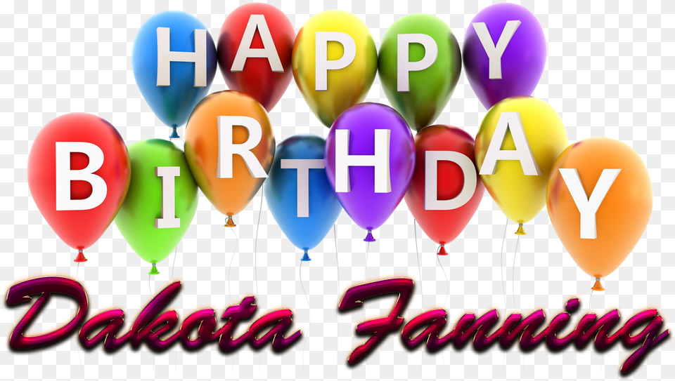 Dakota Fanning Happy Birthday Balloons Name Balloon, People, Person Free Transparent Png