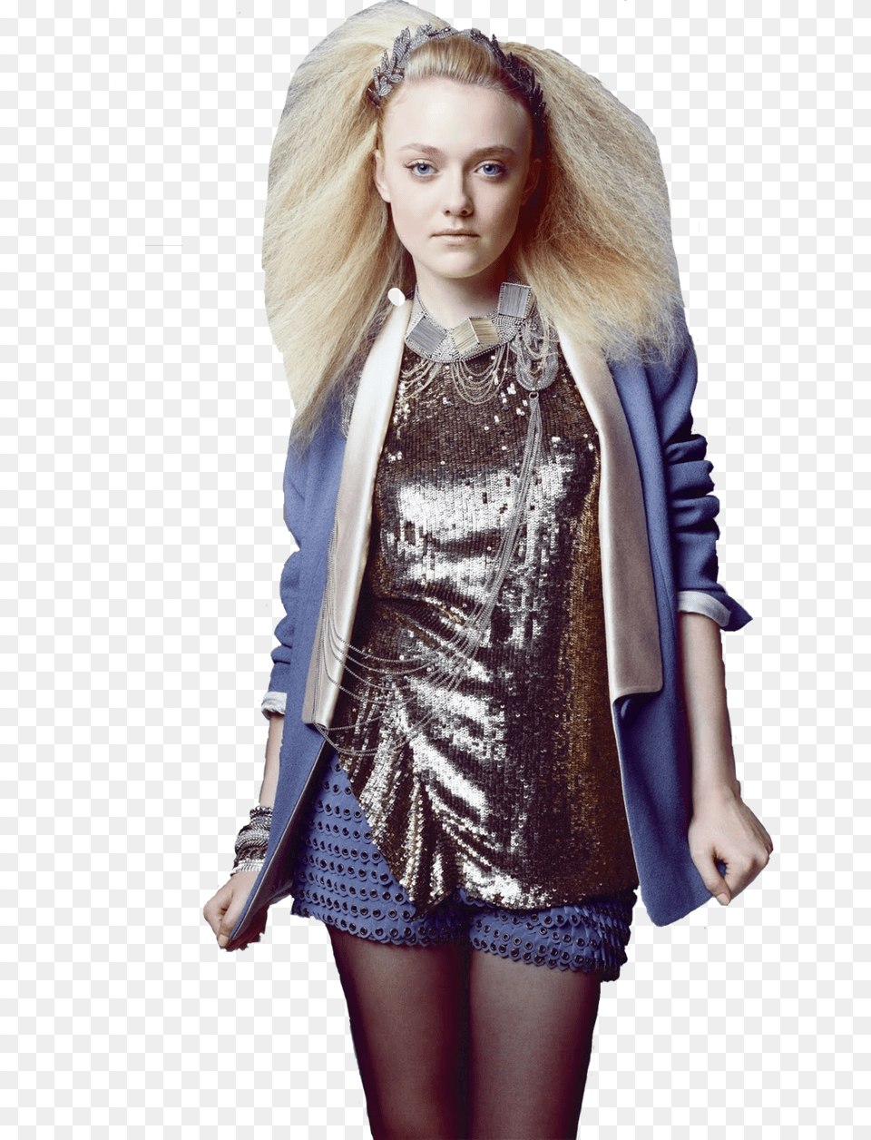 Dakota Fanning Marie Claire, Blonde, Clothing, Coat, Person Png Image