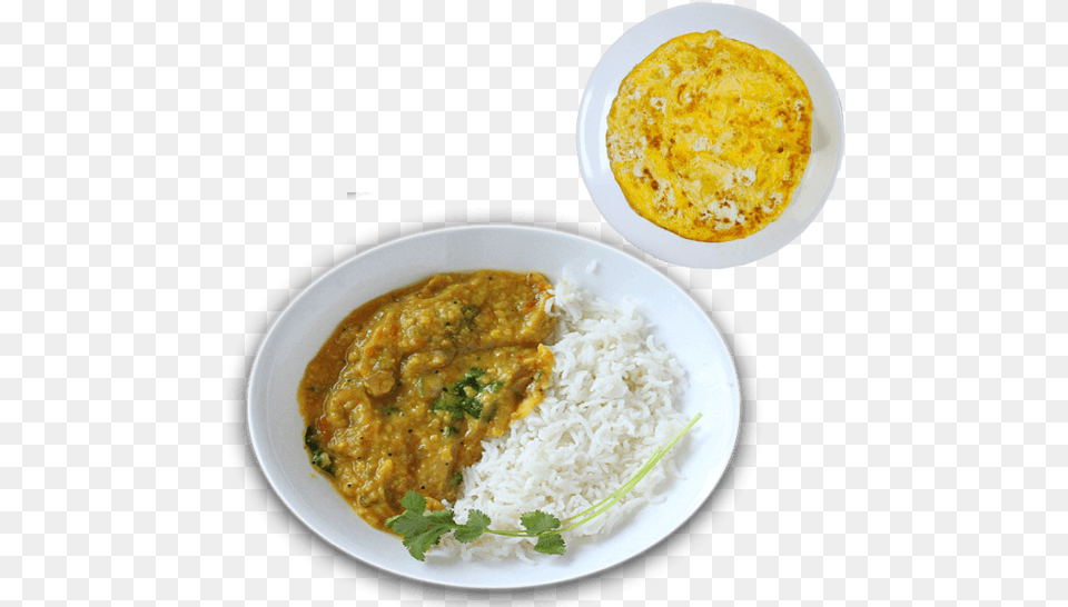 Dal Rice With Omlette Dal, Curry, Food, Food Presentation, Meal Png