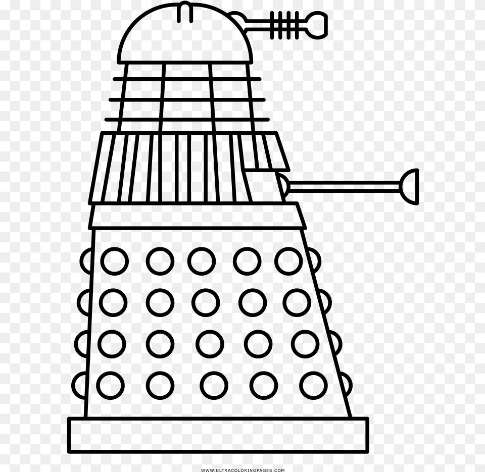 Dalek Coloring, Gray Free Png