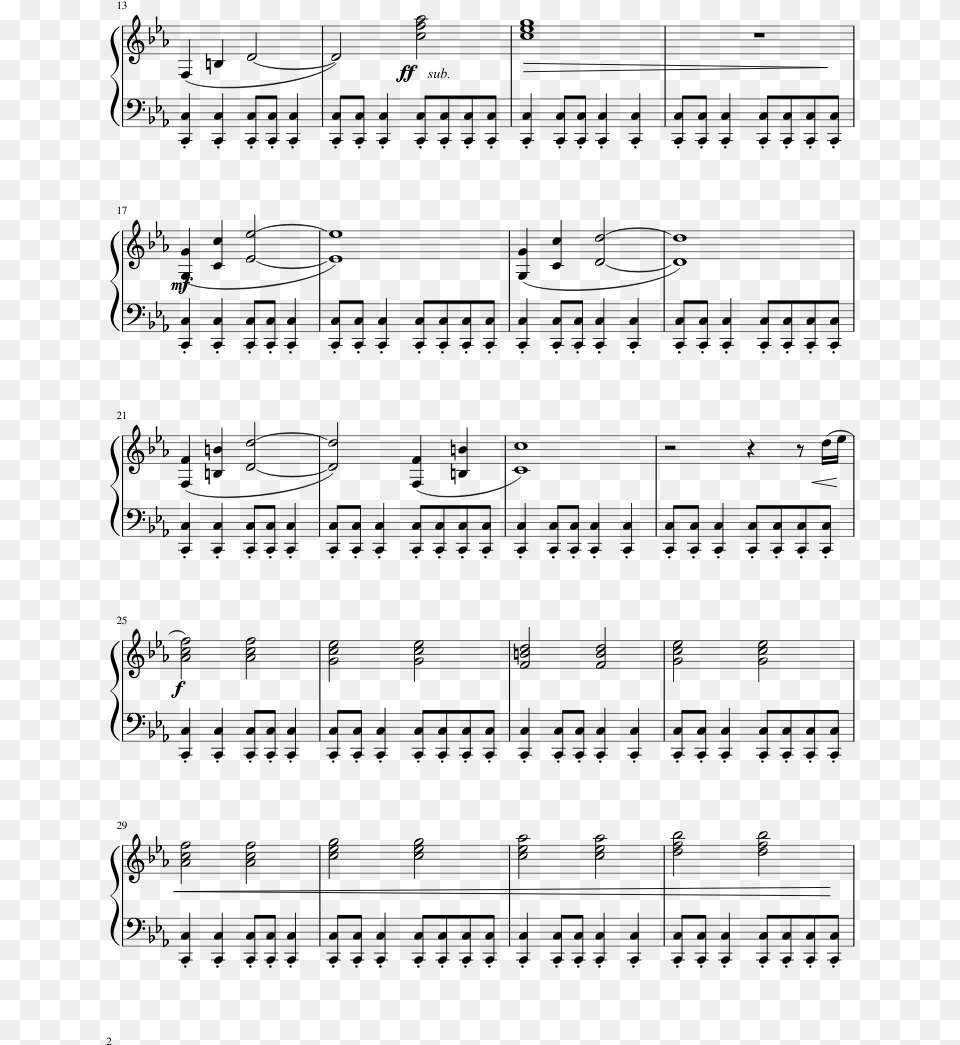 Dalek Medley Sheet Music Composed By Murray Gold 2 Different Heaven My Heart Notes, Gray Free Png Download