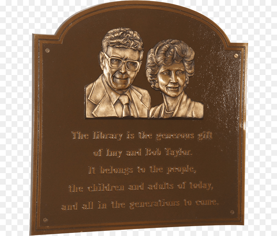 Daleville Community Library Founders Commemorative Plaque, Bronze, Adult, Person, Man Png