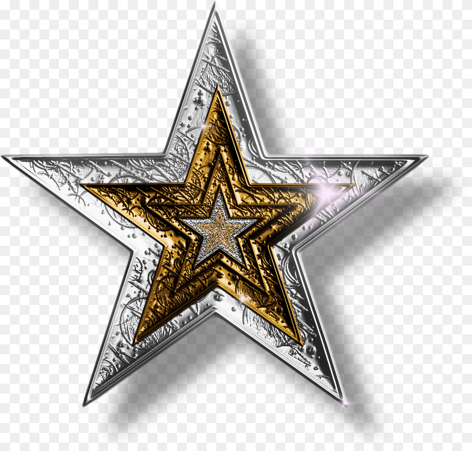 Dallas Cowboy Star Clipart Image Star Clipart Silver And Gold Stars, Star Symbol, Symbol, Cross Free Transparent Png