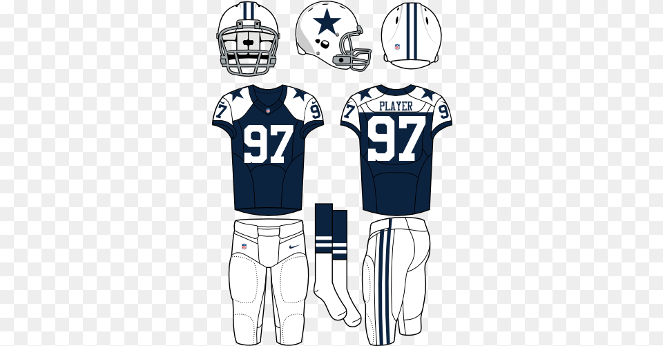 Dallas Cowboys Alternate Uniform Carolina Panthers Home Uniform, Clothing, Shirt, Helmet, People Png Image